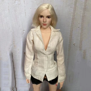 In Stock 1/6 Scale Sexy Figure Accessory Low Cut Shirt Classic White Shirt Model  For 12" Women Soldiers Action Figure Body