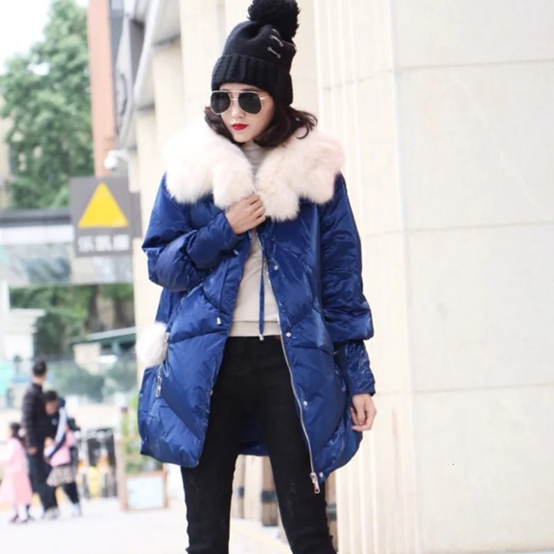 TWOTWINSTYLE лоскутный мех Drawstring женское хлопковое пальто с круглым вырезом Фонарь длинный рукав молния толстые парки женские зима