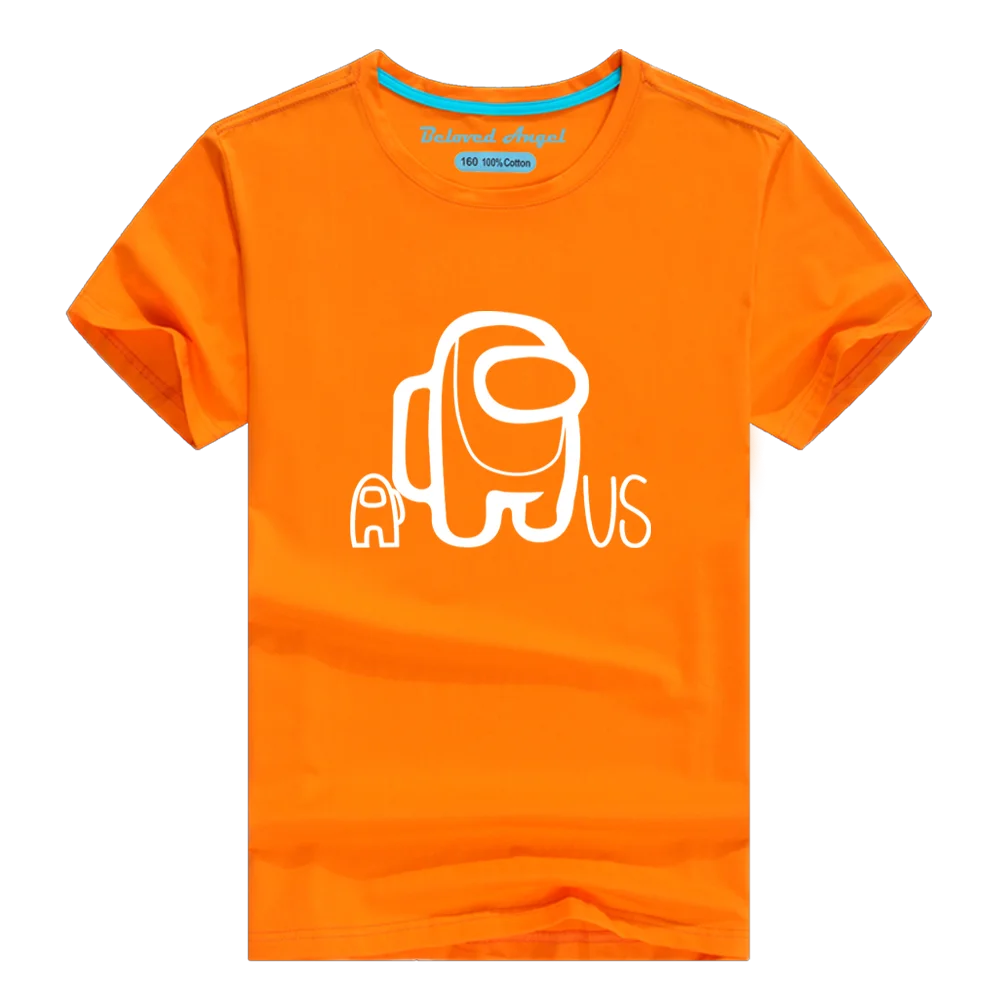 

Kids Cotton T shirt 3D Pattern Luminous T-shirts For Boys Girls Kids Tops T-shirt Short Sleeves Children Summer Tees Orange