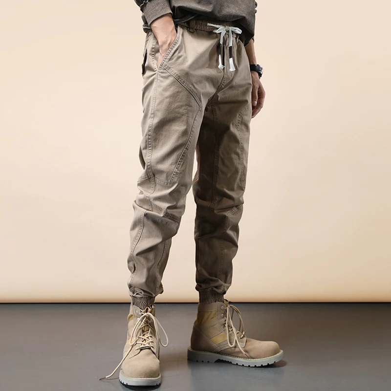 Streetwear Fashion Men Jeans Loose Fit Patchwork Designer Casual Cargo Pants Men Overalls Korean Style Hip Hop Joggers Trousers