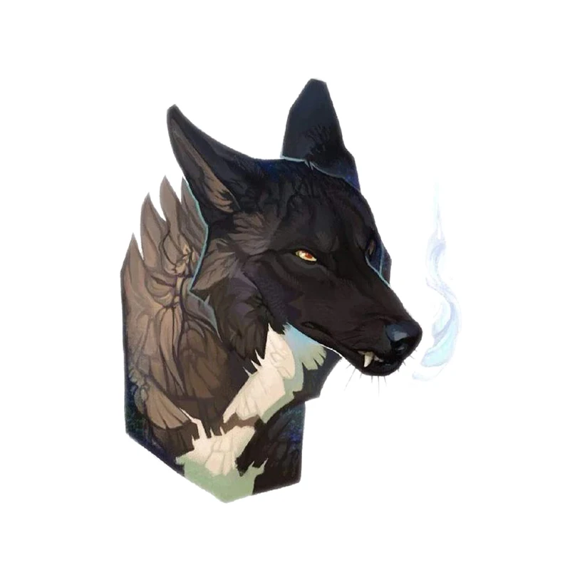 

13CM*16CM Funny Wolf Head Decoration PVC Motorcycle Car Sticker 11-00523