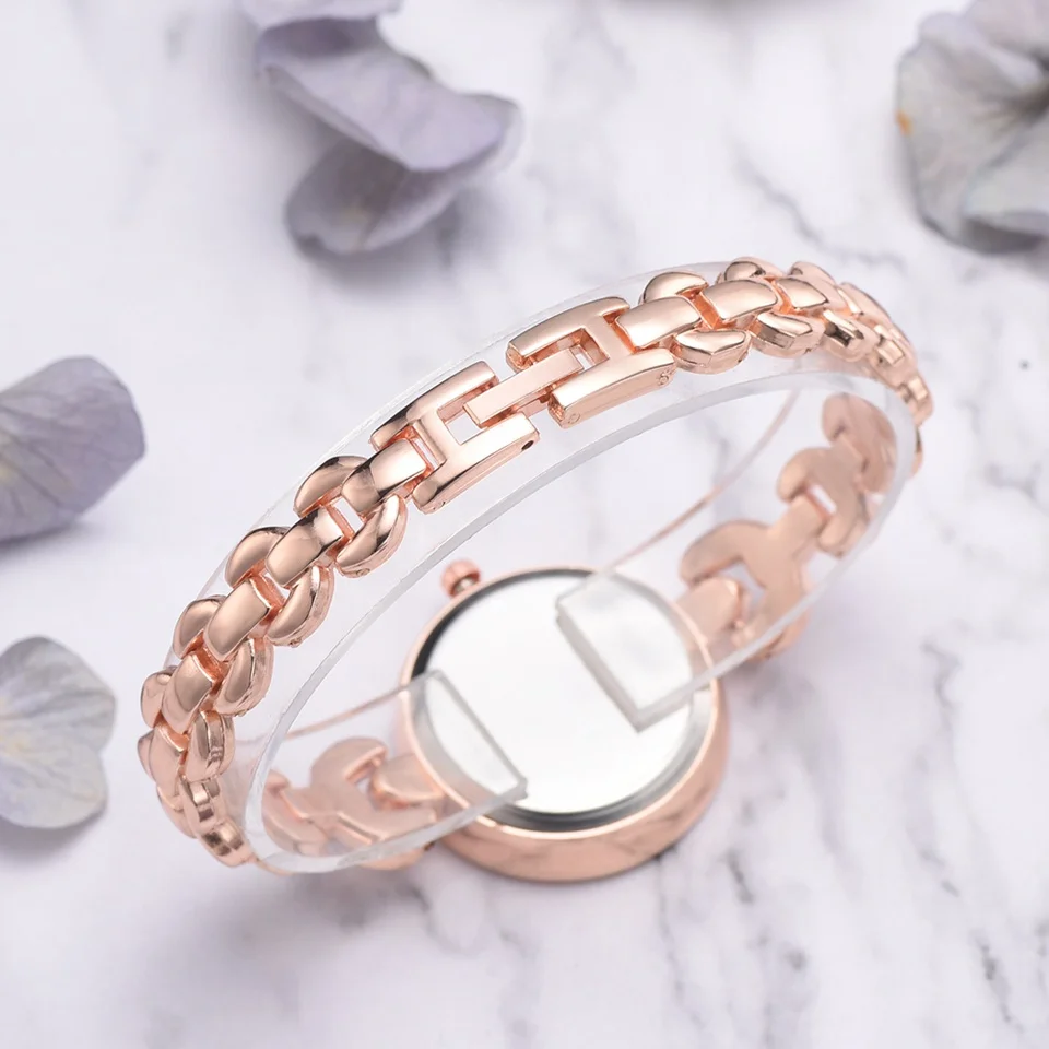 Женские Модные кварцевые часы женские сетчатые с браслетом из нержавеющей стали