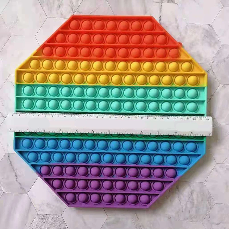 

Big Rainbow Push Bubble Fidget Sensory Toy for Autisim Special Needs Anti-stress Game Stress Relief Squishy Bubble Fidget Toys