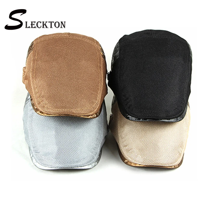 

SLECKTON Mens Cap Mesh Breathable Beret Hat for Men Casual Summer Visors Sun Hats Unisex Newsboy Caps Adjustable Casquette Gorra