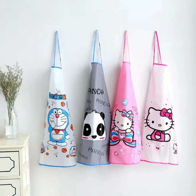 

Cute Panda Women Cartoon Waterproof Oil-proof Apron Kitchen Restaurant Cooking Bib Aprons Sleeveless Overalls Hanging Neck