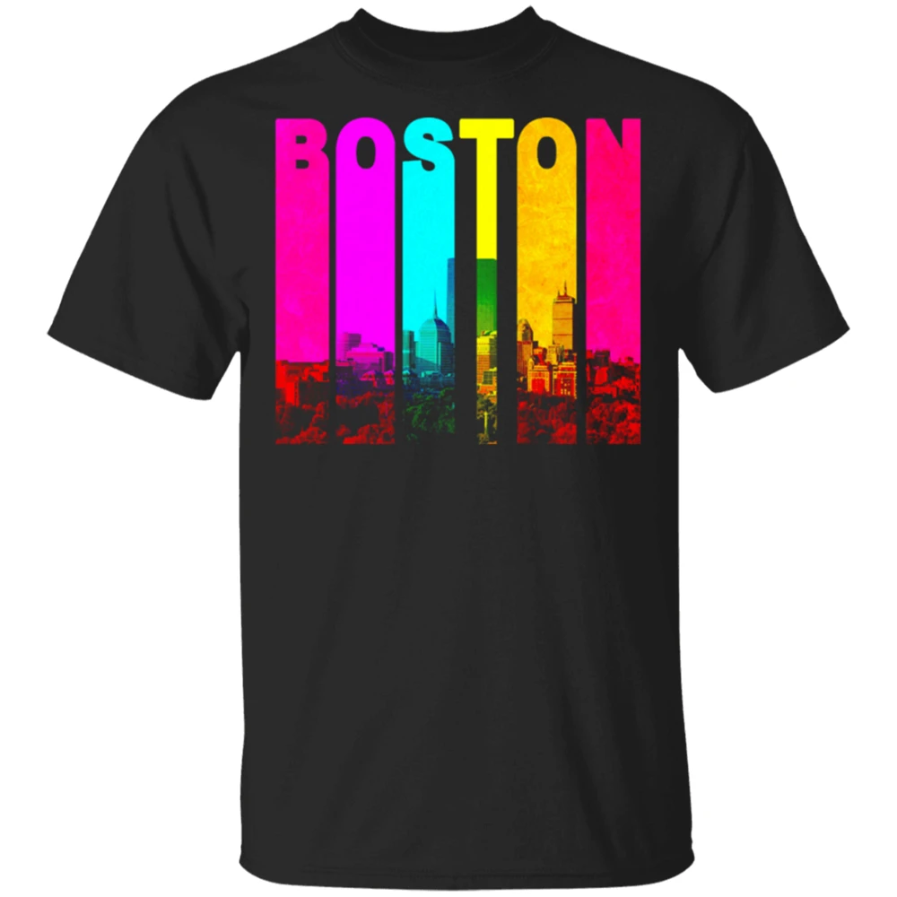 Boston Band massachussetts Cityscape Skyline футболка черно темно синяя мужская и женская одежда