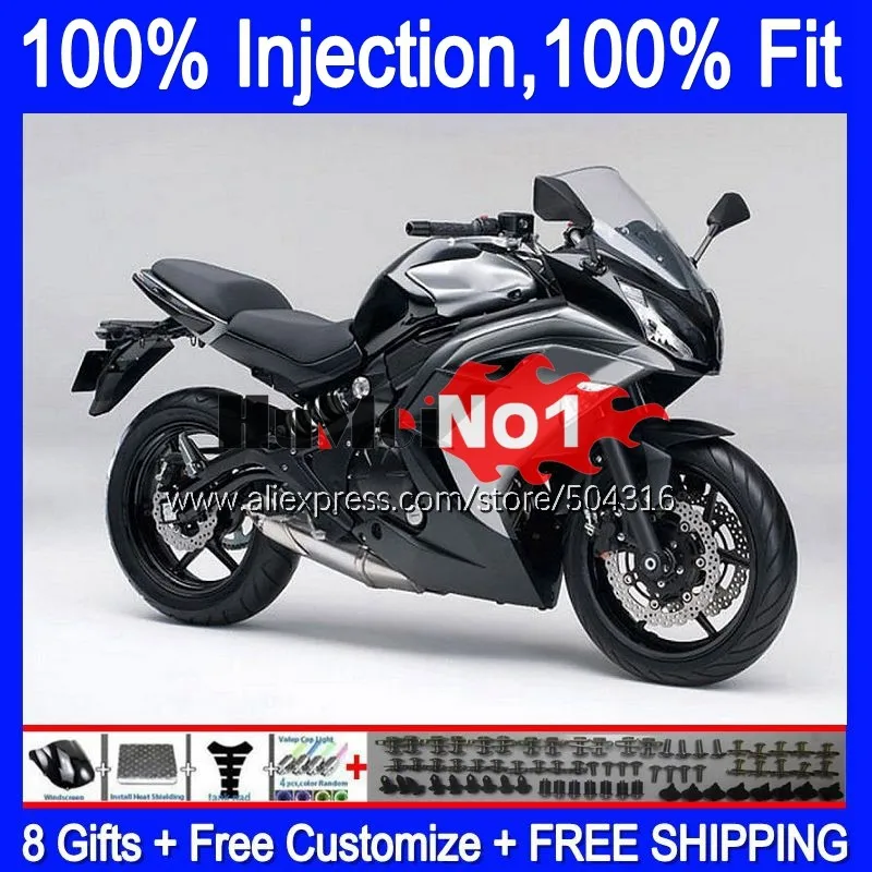 

Инъекция для KAWASAKI NINJA 650R ER-6F ER6F серебристо-серый 12 13 14 15 16 114MC.16 ER6 F ER 6F 2012 2013 2014 2015 2016 обтекатель