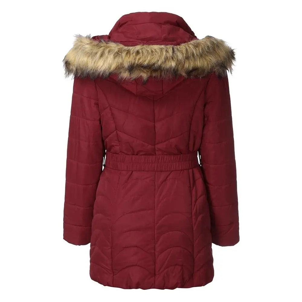 Зимняя женская куртка с капюшоном однотонное пальто размера плюс Abrigos Mujer Invierno