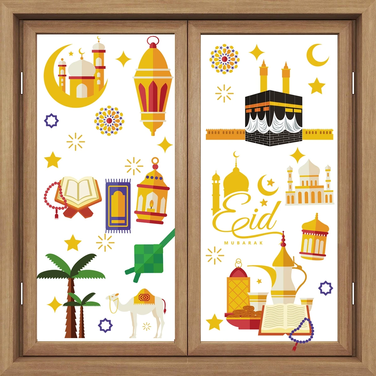 1 Набор наклеек на окно Eid наклейка для дома исламский мусульманский Рамадан