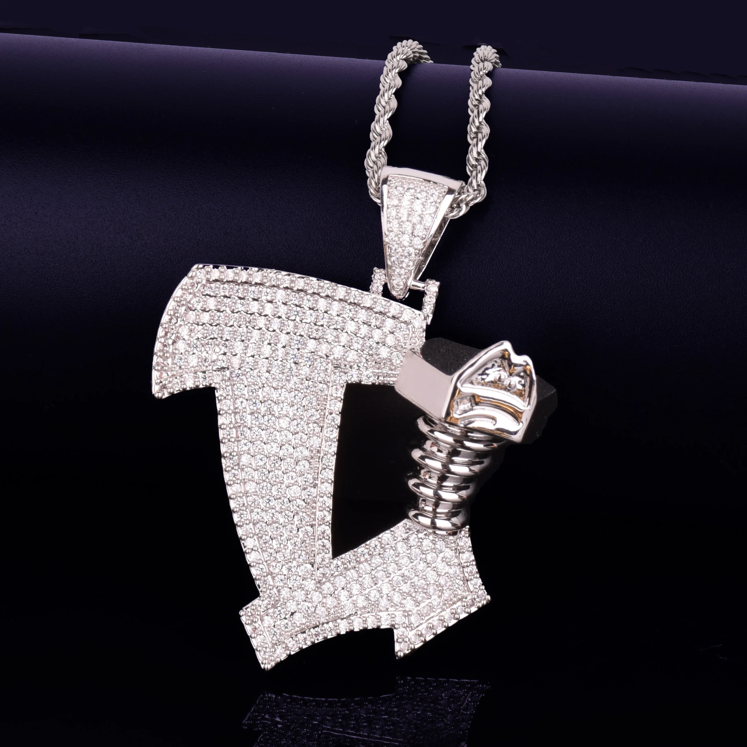 Ожерелья и подвеска в форме винта с кубическим цирконием мужская бижутерия стиле