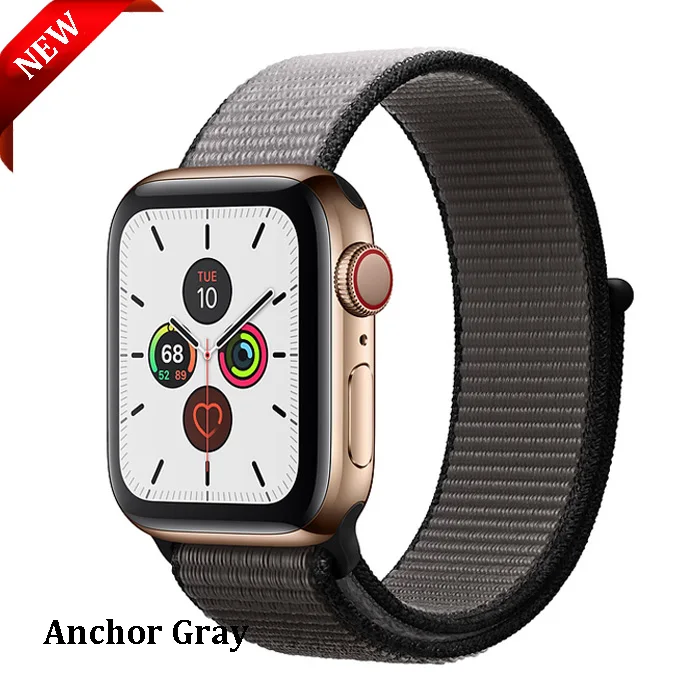 Anchor Gray EIMO ремешок для Apple Watch ремешок 44 мм 40 мм Apple Watch 4 5 3 2 1 iwatch ремешок 42 мм 38 мм Спортивная петля нейлоновая петля браслет ремешок для часов - Цвет ремешка: Anchor Gray