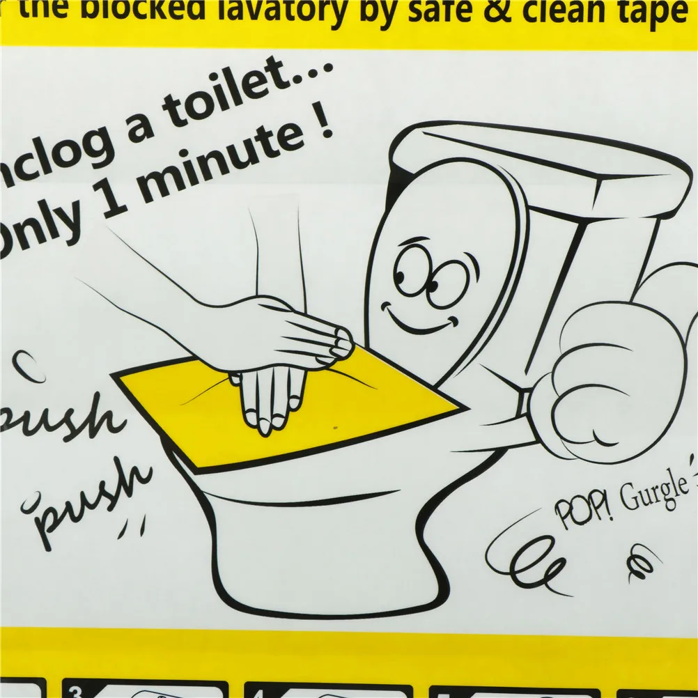 

HOT!2020 1PC Toilet Sticker Toilet Dredge Paste Toilet Disposable Sticker Plunger Dredge Easy Fix Clogged Film