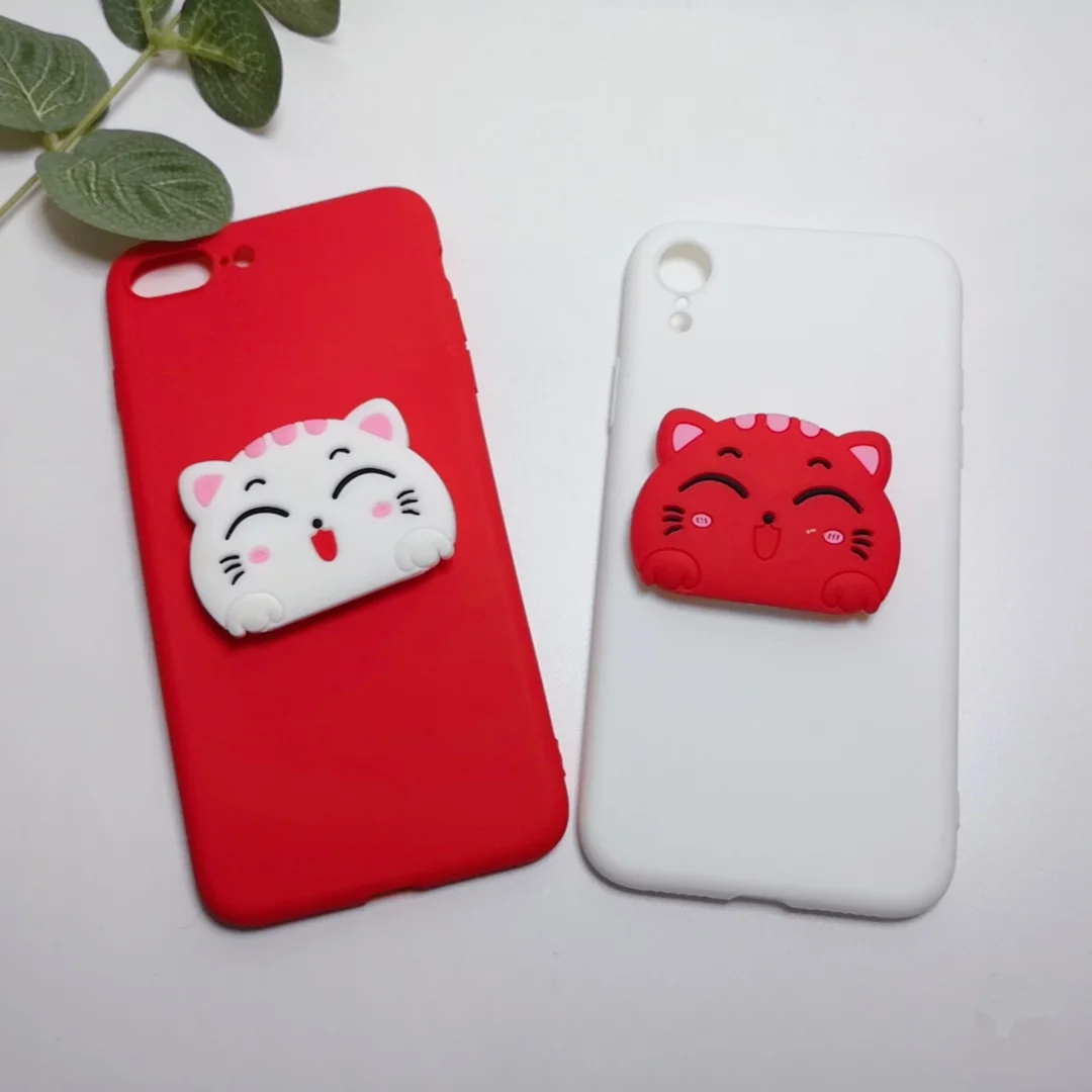 3D cartoon phone holder case for xiaomi redmi note 8 note8 pro 8t 8a 7a soft tpu silicone cute stand animal back cover |