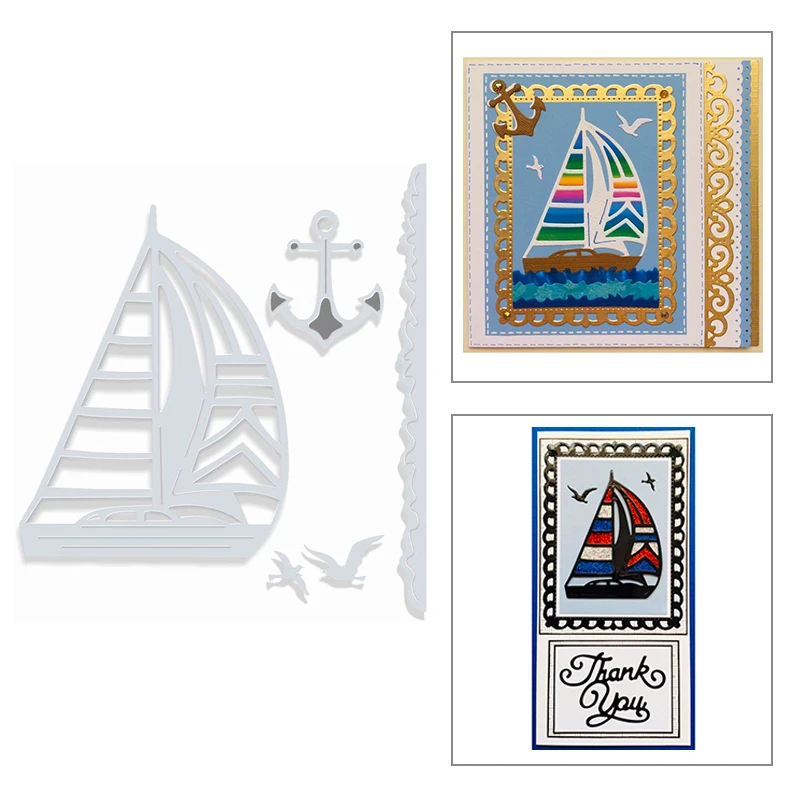 

2020 New Sailboat Metal Cutting Dies For Cut Paper Craft Making Ferry Decoration Greeting Card DIY Scrapbooking No Stamps Sets