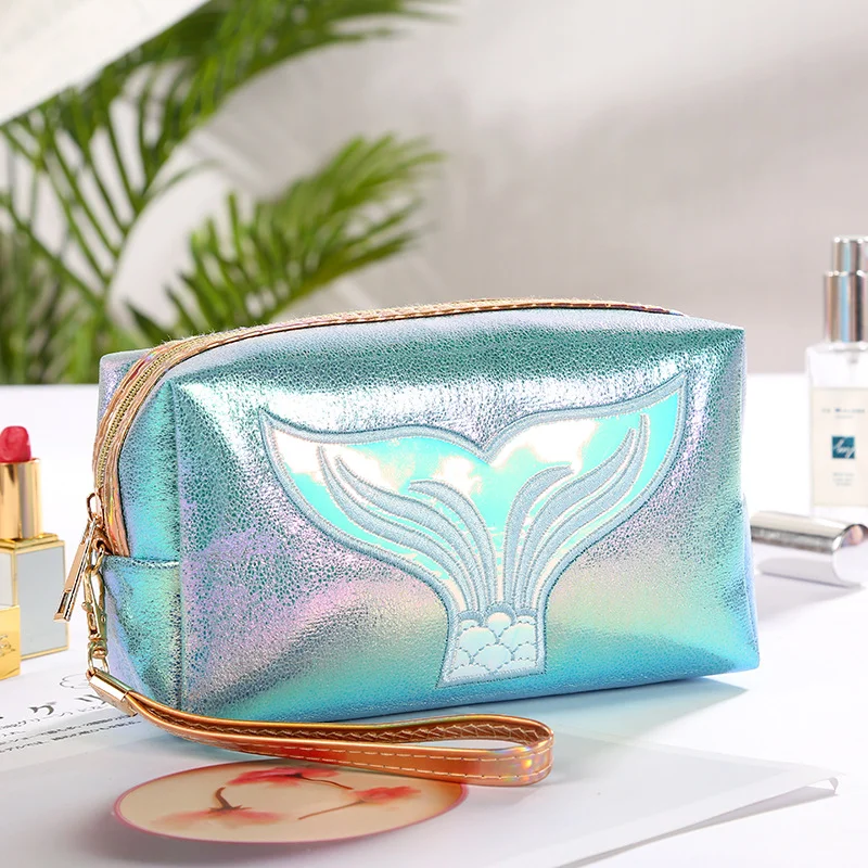 

Beautician Toiletry Bags Colorful Mermaid Tail Cosmetic Bag Organizer Make Up Case Beauty Pouch Lipstick Box Women Makeup Bag