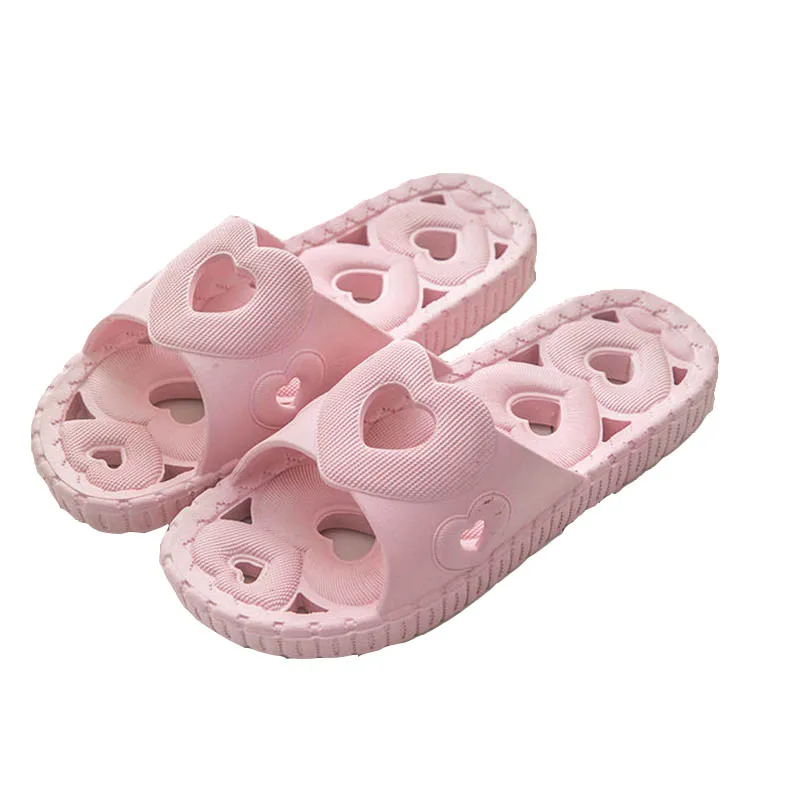 Новинка Женские летние Нескользящие тапочки в форме сердца для ванной Домашние
