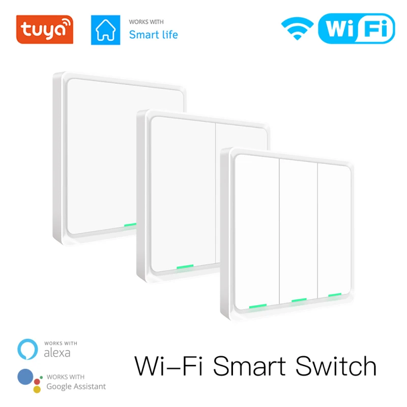 

Tuya WiFi Smart Wall Light Switch Neutral Wire Required Multi-control Association in Smart Life App Works with Alexa Google Home