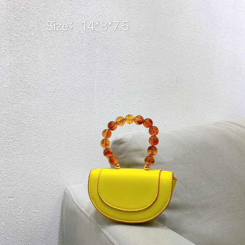 

2021 мини сумка; Сезон весна-лето; Новые корейские носки из хлопка с жемчужинами бисерное покрытие с верхней ручкой седельная сумка в стиле «Д...