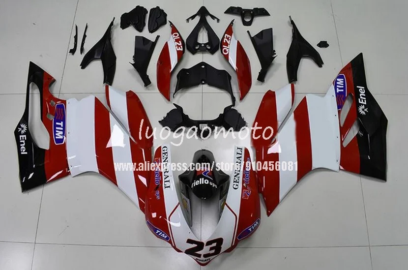 

TIM njection bodywork For red nice white DUCATI 959 1299 Panigale 2015 2016 2017 2018 body kits 959S 1299S 15 16 17 18 Fairing