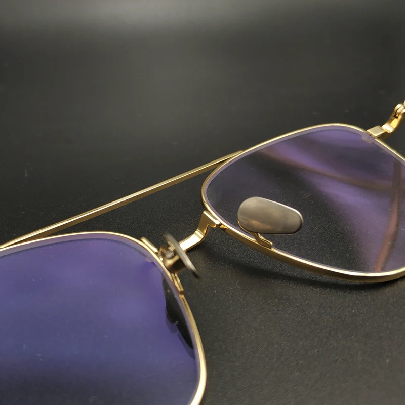 Мужские очки с двойным мостиком в стиле ретро золотистые чистые титановые