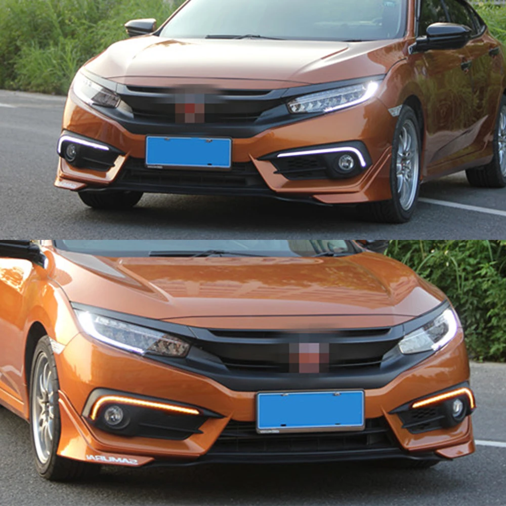 1 пара для Honda Civic 2016 2017 2018 DRL светодиодный дневных ходовых огней светильник