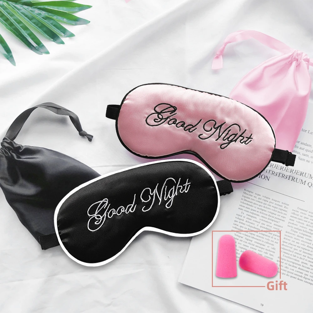 

Sleep Mask Eye Silk Dream Night Mask Aid Sleep Sort Band Earplug Cover For Women Men Travel Imitation Silk Relax Nap Blindfold