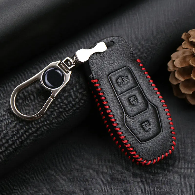 Кожаный чехол для автомобильных смарт-ключей Ford Mondeo Mk5 Mk3 Fiesta S C Max Fusion F150 Focus 2 3 Ranger
