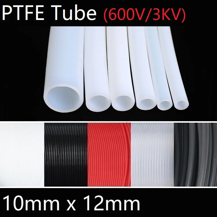 ID 10mm x 12mm OD PTFE Tube T eflon Insulated Rigid Capillary F4 Pipe High Low Temperature Resistant Transmit Hose 3KV Colorful