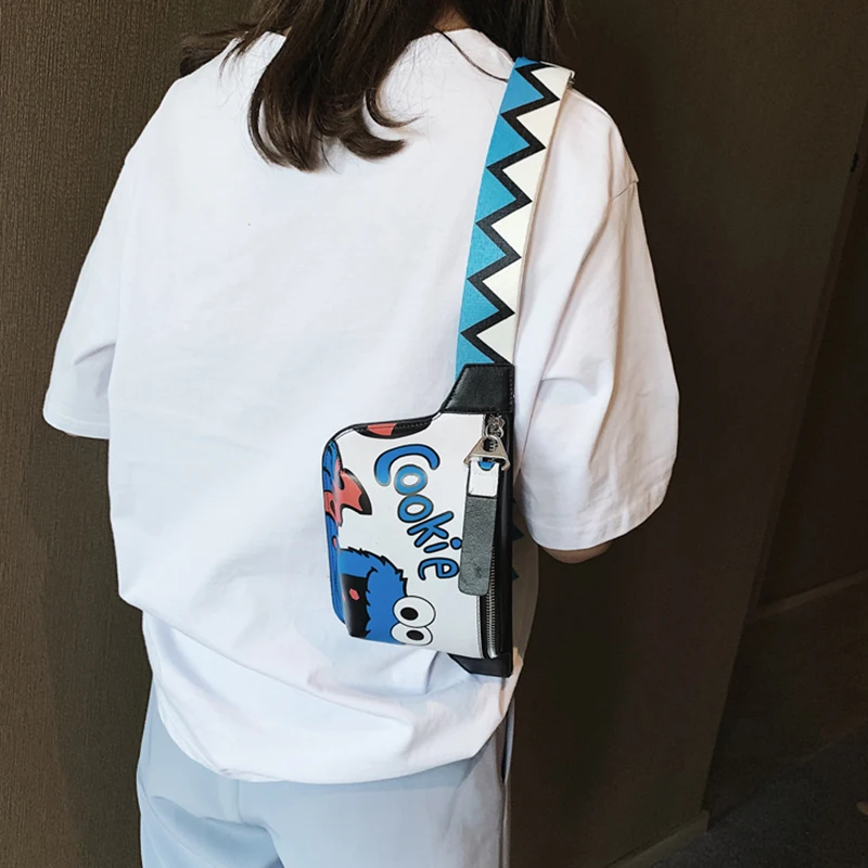 Поясная Сумка женская из искусственной кожи с мультяшным принтом 2019|Поясные