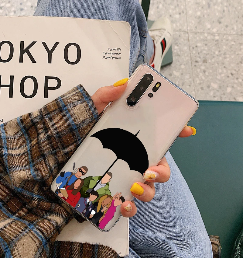 Зонт Academy из ТПУ прозрачный мягкий силиконовый чехол для телефона huawei mate 10 20 pro P8 P9