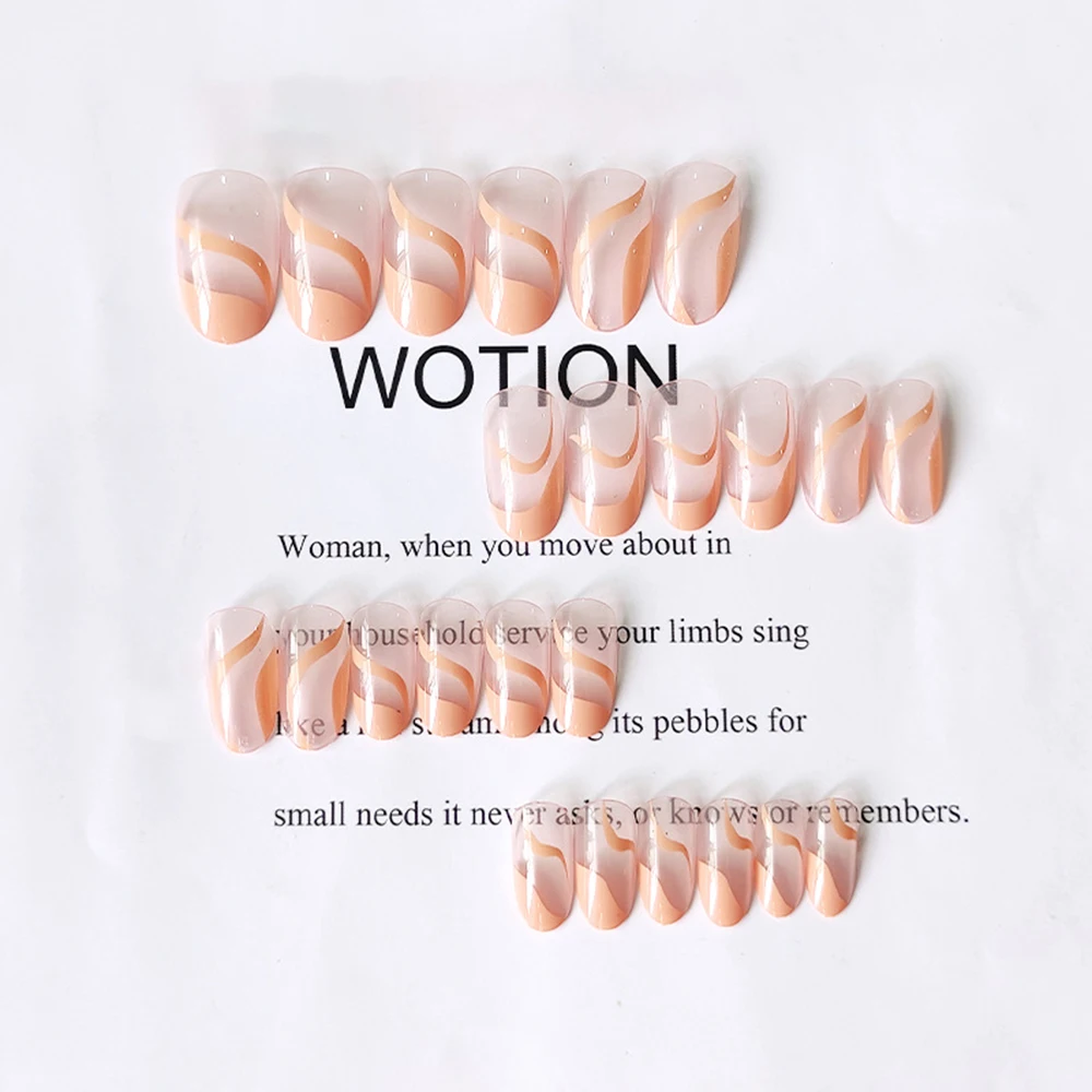 Накладные ногти короткие разноцветные с миндальным граффити 24 шт./кор. | Красота и