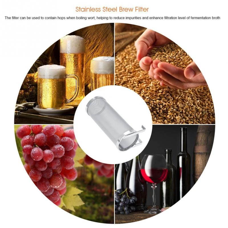 

Stainless Steel Beer Filter Cylinder Hops Beverage Filter Cylinder Home Brewing Hanging Beer Barrel