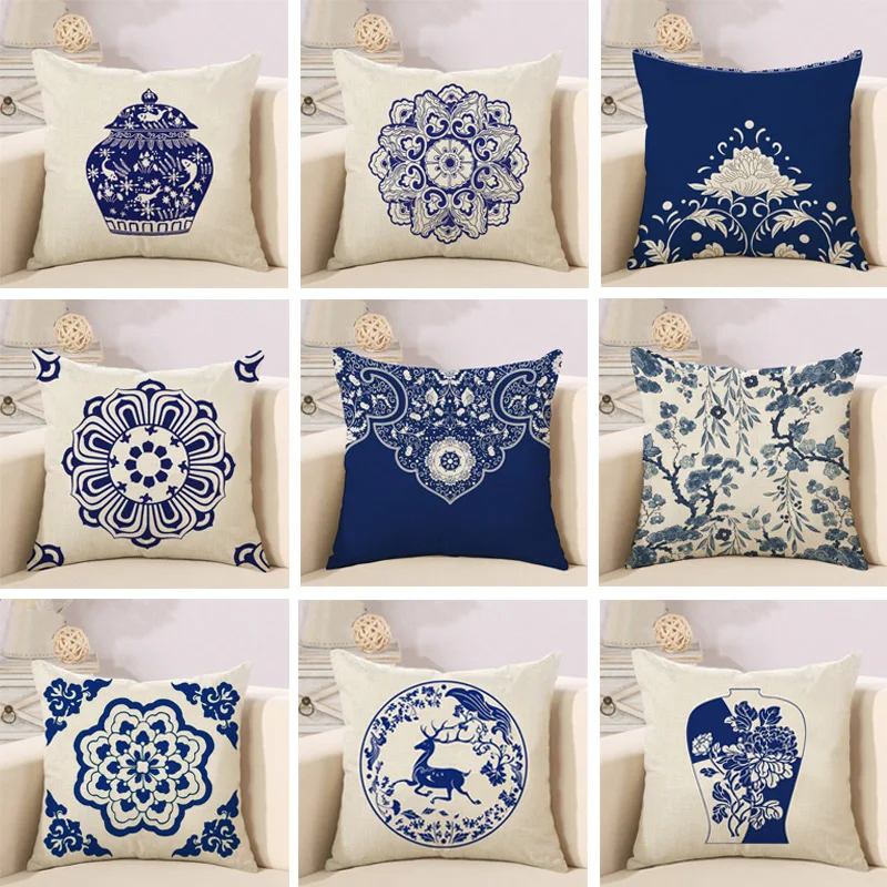 

Retro Ethnic Style Cotton and Linen Pillowcase Car Cushion Cover Home Sofa Chair Decoration Farmhouse Outdoor Soft Cushion Coat