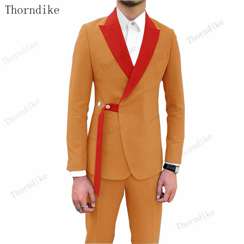 Новинка! Мужской облегающий смокинг Thorndike красного фиолетового синего цветов