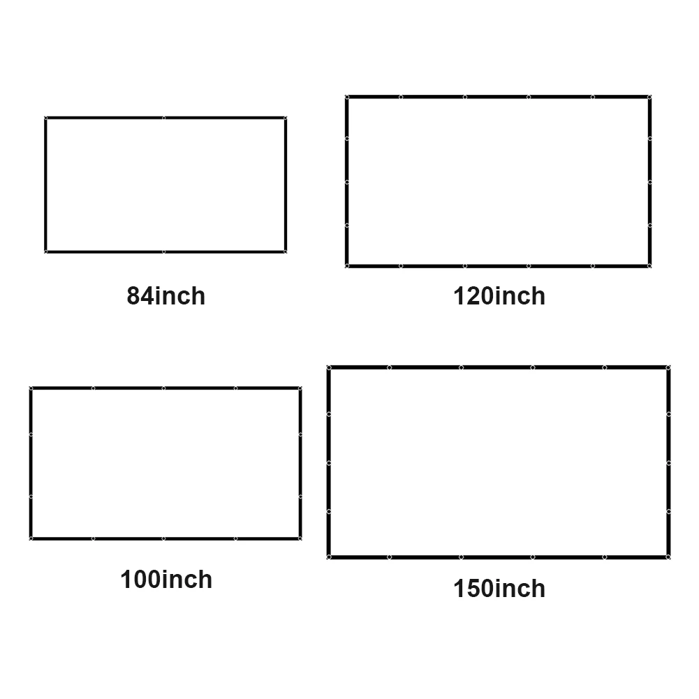 

84/100/120/150 inch HD Portable Projector Screen 16:9 Foldable Wall Mounted for Outdoor Home Office Movies Screen Projection