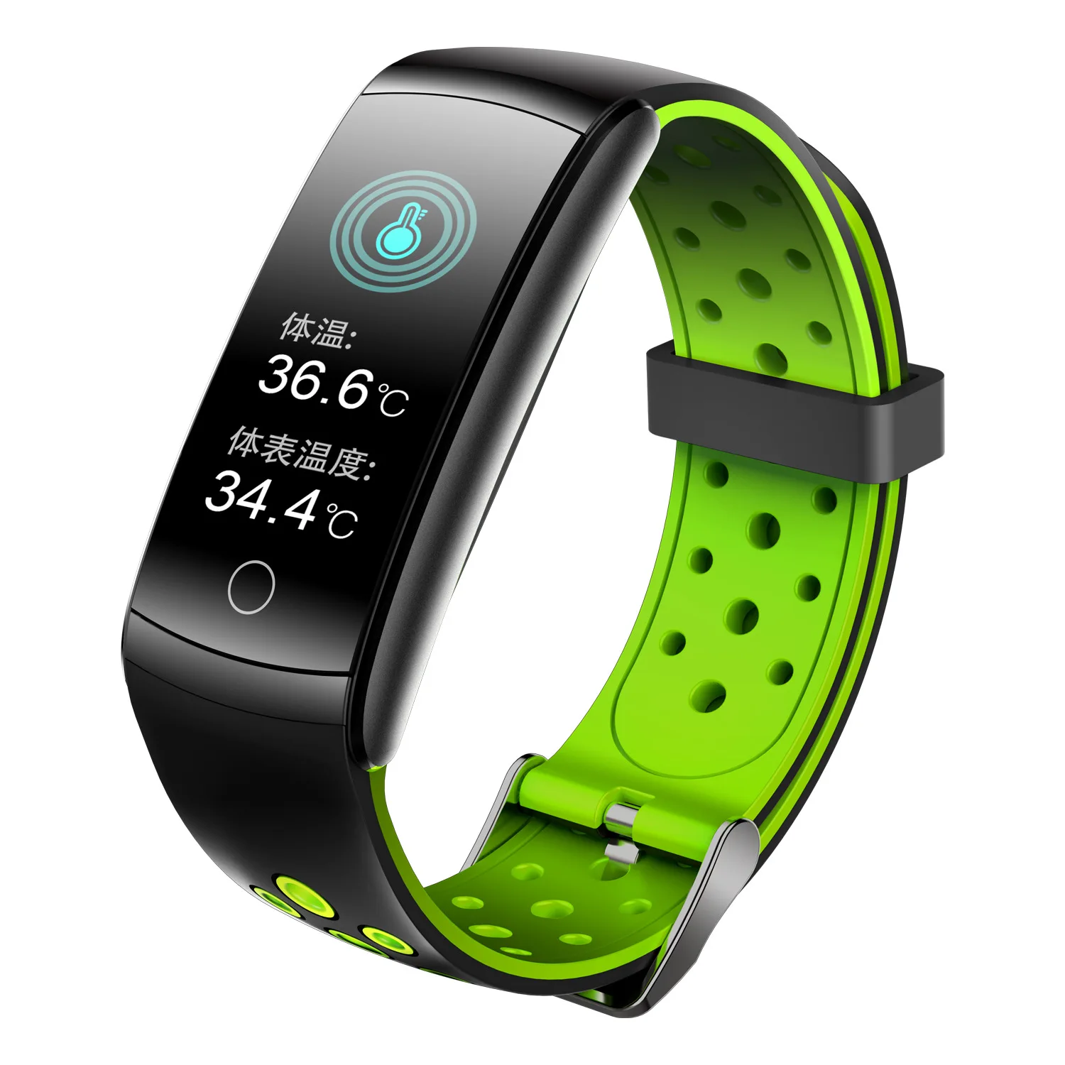 

The new Q8T temperature measurement smart bracelet heart rate monitoring sports pedometer tracker waterproof smart watch