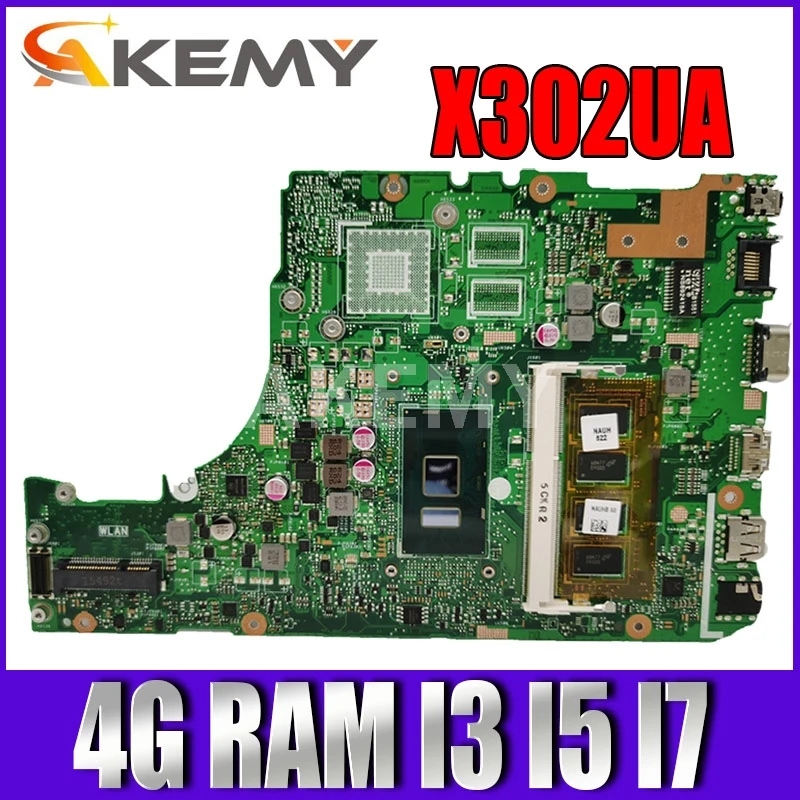 

X302UA_UJ Материнская плата ноутбука для ASUS X302UA X302UJ X302UV оригинальная материнская плата на борту 4 ГБ-RAM I3 I5 I7 GM