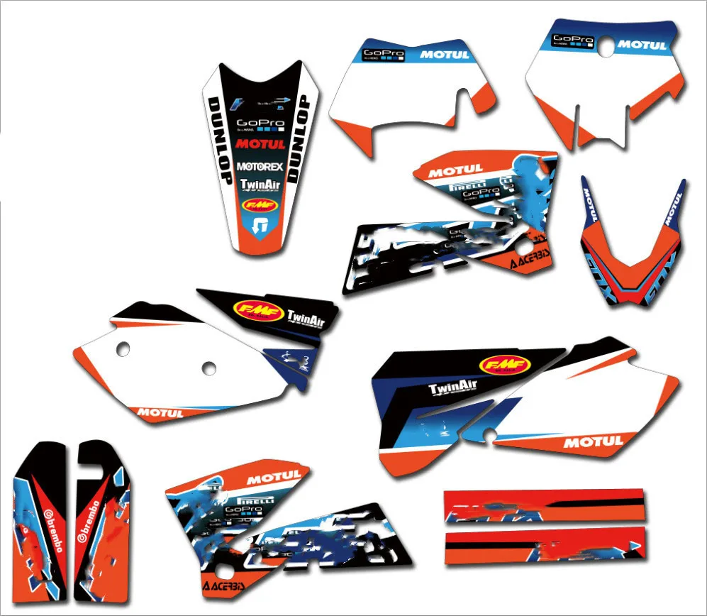 Наклейки для KTM EXC 2003 3M наклейки с бесплатными индивидуальными цифрами и именами