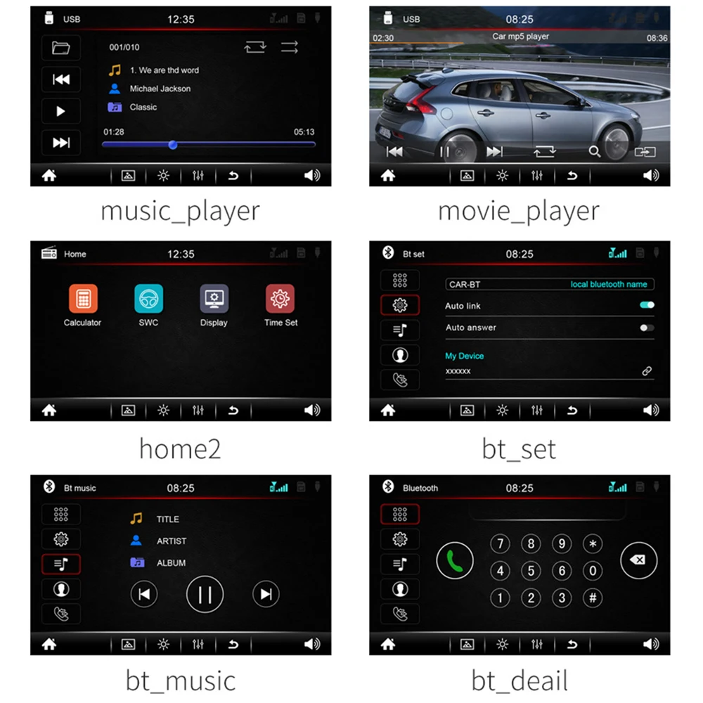 Автомагнитола 2 din автомагнитола " HD Bluetooth мультимедийный плеер 2DIN сенсорный экран Авто аудио стерео MP5 Bluetooth USB TF FM 5
