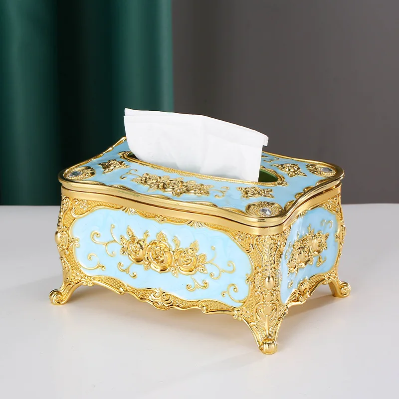 

Luxury European Tissue Box Cover Case Rectangle Houseware Plastic Paper Napkin Holder Hotel Home Decor Organizer Supplies