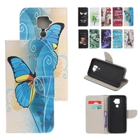 fashion painted wallet phone case for huawei mate 30 20 10 nova 5i pro 4 lite 2i enioy 8s 7 5 plus with card slot bracket cases