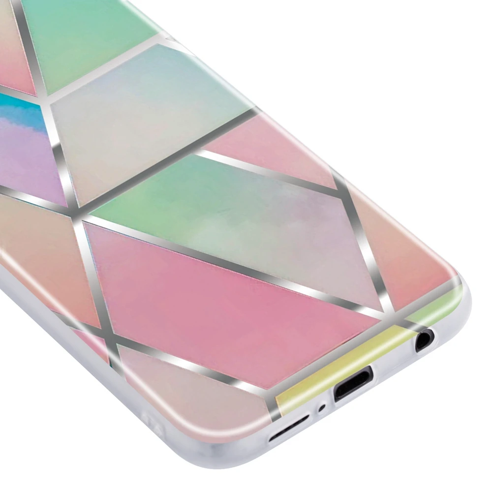 Модный геометрический мраморный чехол для телефона Etui huawei P20 Lite мягкая задняя