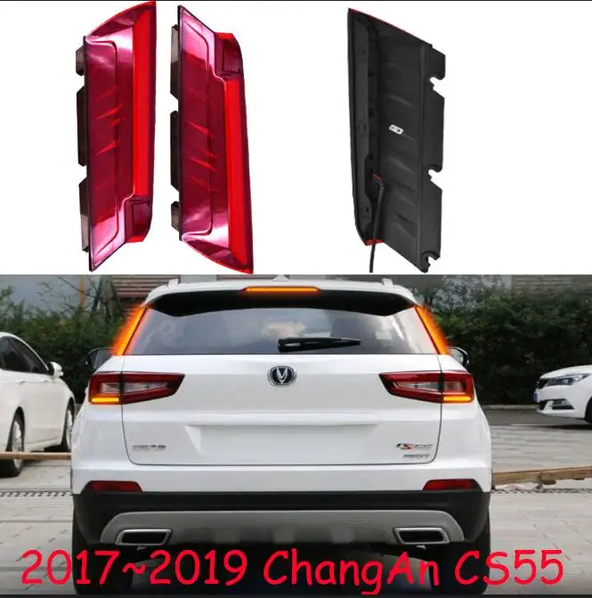 LED rear light 1 Набор, автомобильный бампер противотуманные фары для ChangAn CS55 Дневной светильник автомобильные аксессуары Chang светодиодный задний светильник changan cs55 хвост светильник стоп-сигнал - Цвет: LED rear light