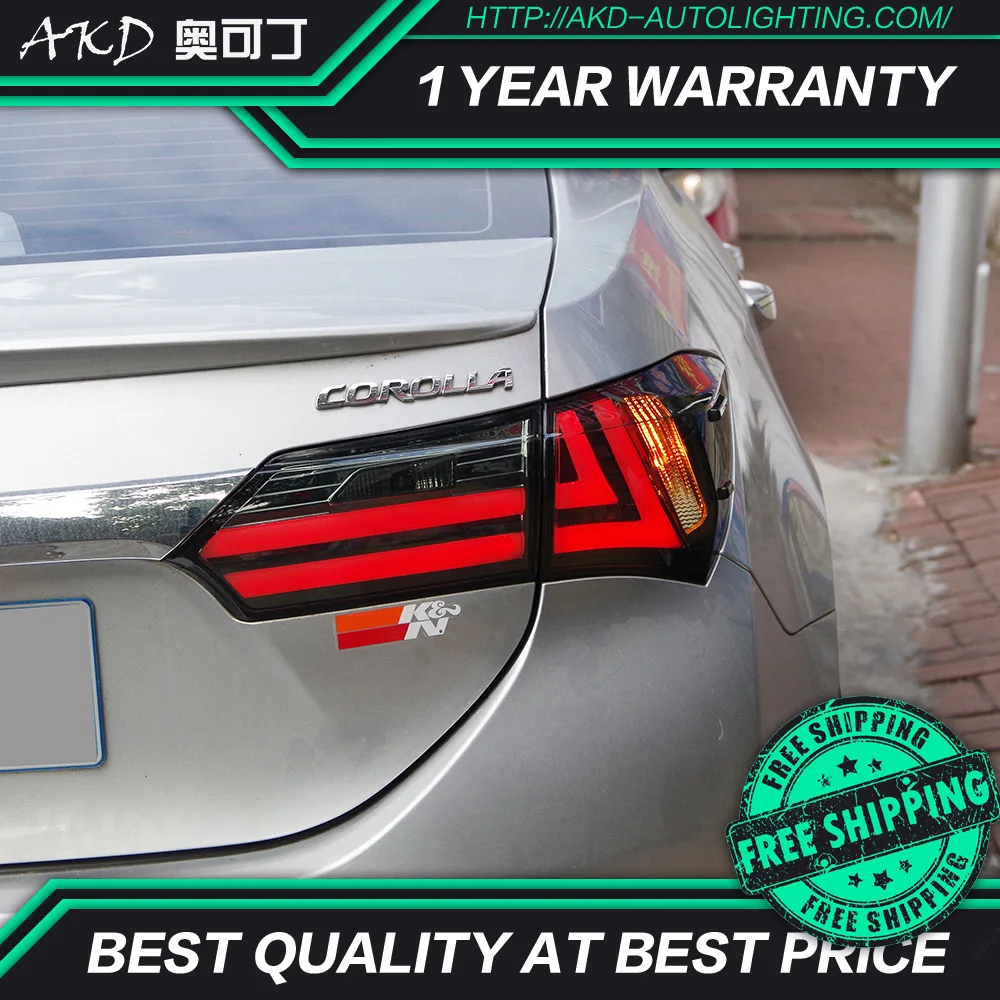 

AKD tuning cars Tail lights For Toyota Corolla Altis 2014 Taillights LED DRL Running lights Fog lights angel eyes Rear parking