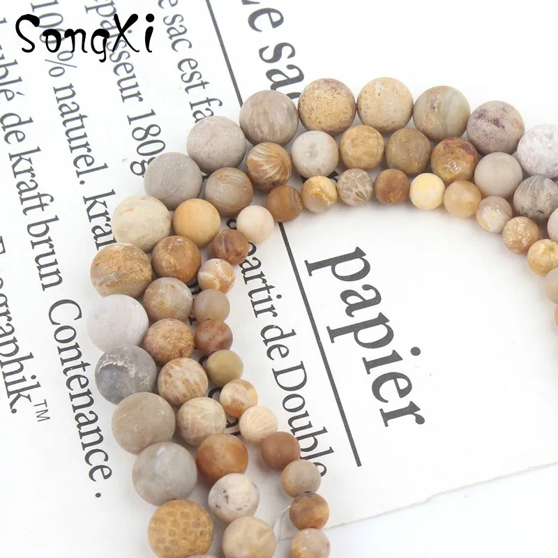 

4 6 8 10mm Natural Stone Beads Matte Dull Polish Mum Agates Beads for Jewelry Making DIY Bracelets Accessories Round Loose Beads