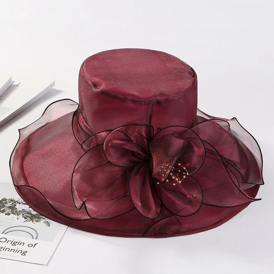 

Luxury Women Summer Hats Brim Sun Hats Wide Brim Wedding Fascinator Hats Ladies Floppy Bucket Hats