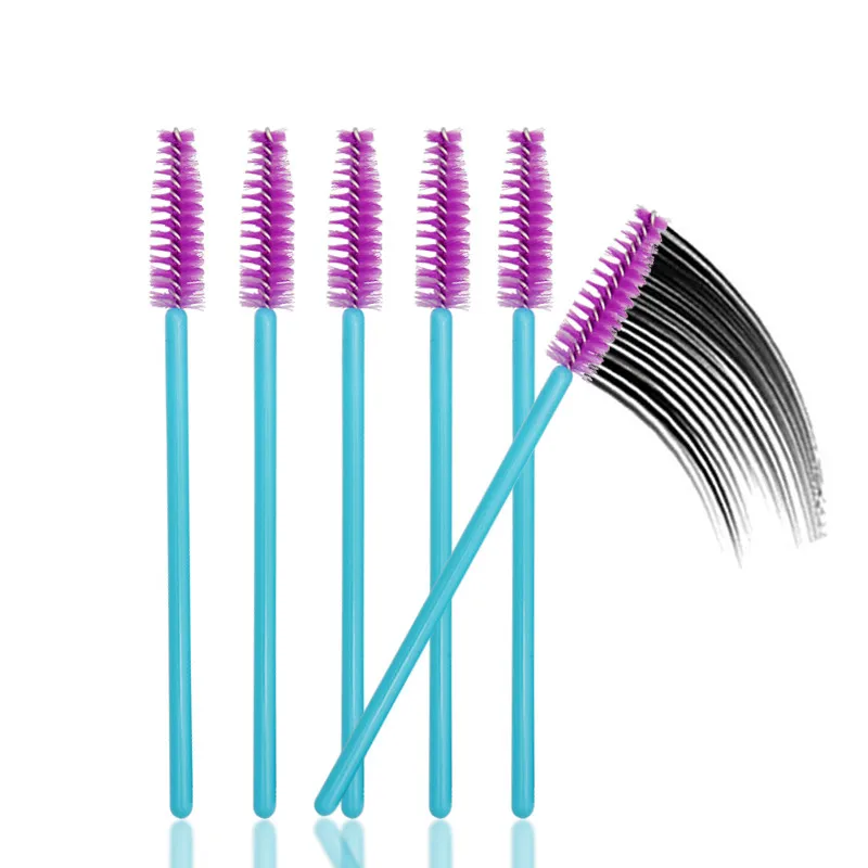 

1/50pcs/lot Disposable Nylon Mascara Wands Blue Handle Brushes Lashes Makeup Brushes Eyelash Extension Tools