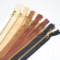10 pieces 1 package no 3 dfw japanese genuine ykk closed tail lockless gold copper zipper 17cm long cloth clip is
