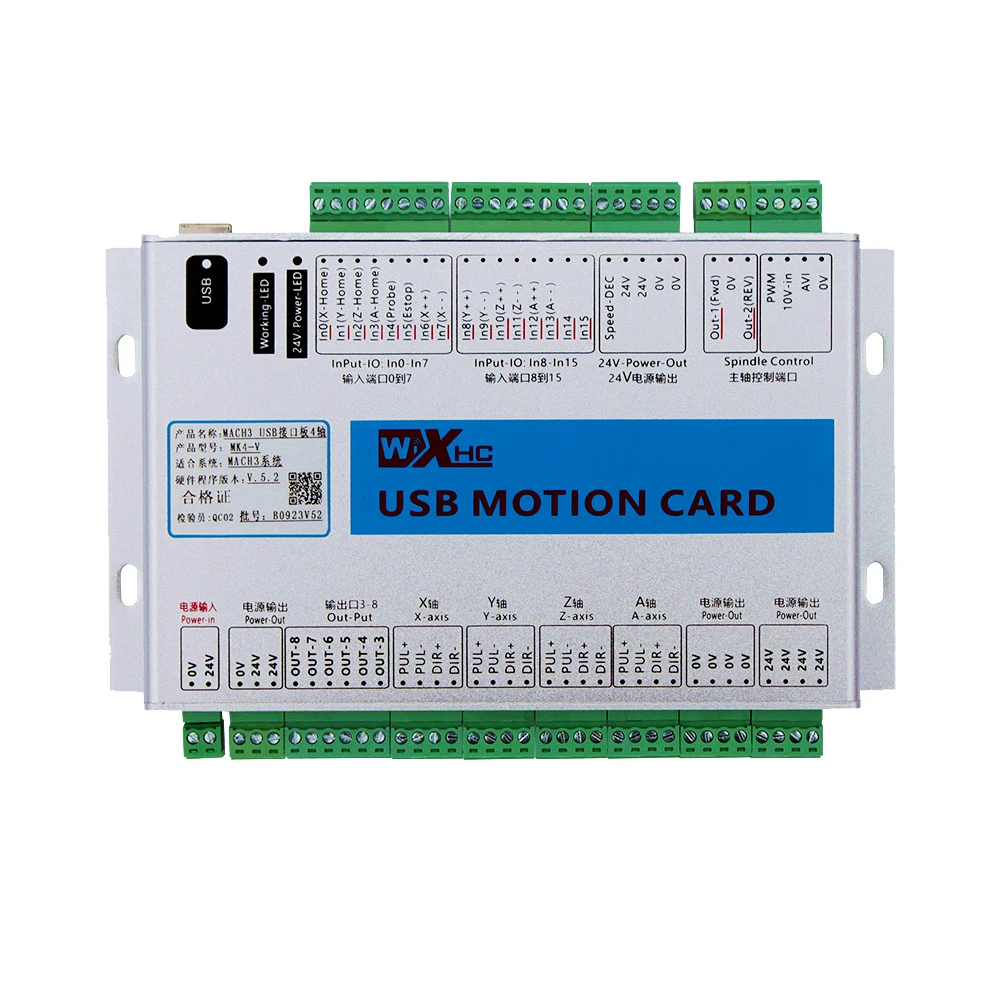 Фото XHC заводская распродажа MK4-V 2000 кГц Mach3 USB Motion Cotroller Card 4-осевая коммутационная плата с ЧПУ для мебели, деревообработки, фрезерный станок с ЧПУ №3