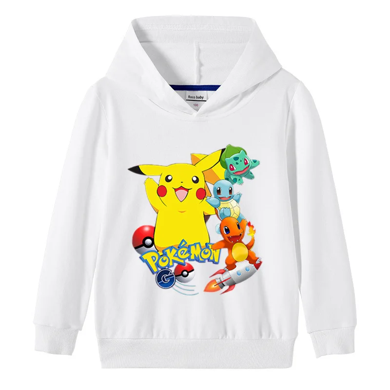 Толстовки Takara Tomy Pikachu для мальчиков Детские Рождественские топы Покемон девочек
